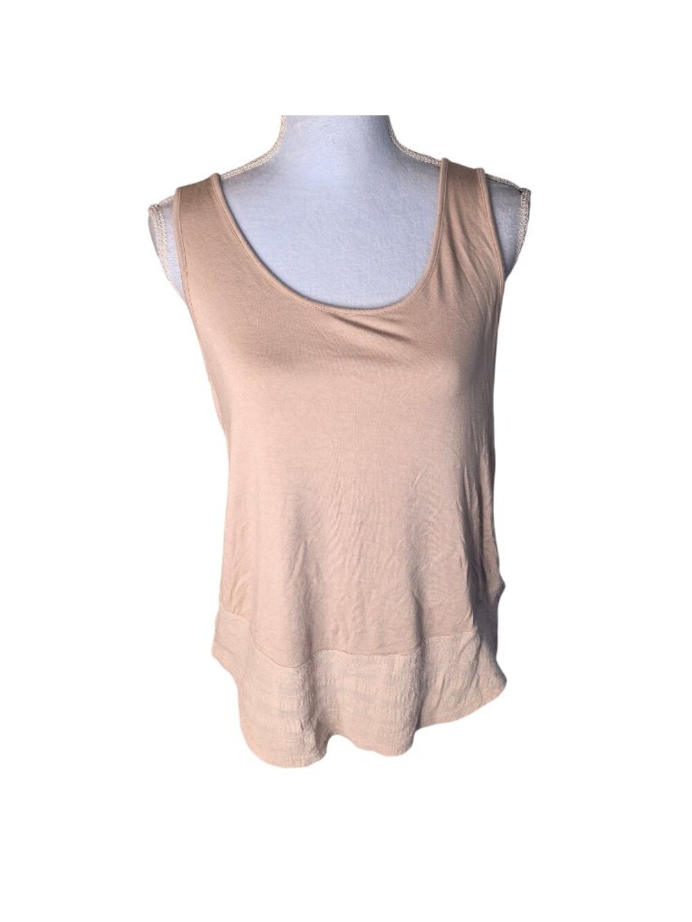 Cable & Gauge Sleeveless Tank Top Women’s Large Beige Casual Lightweight